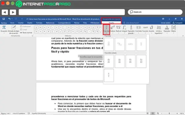 Ako vytvoríte zlomok v programe Microsoft Word 2007?