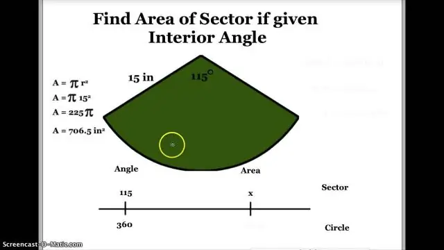 Kā sektoru diagrammā atrast sektora leņķi?