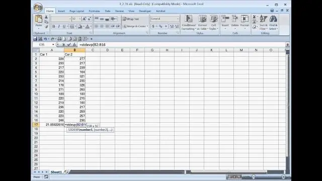 ما هو برنامج Excel StdDevP؟